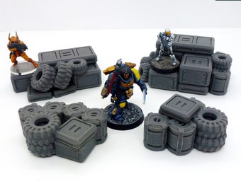 ONGEVERFD Hi-tech Scatter Terrain-set 28 mm 32 mm sci-fi Terrain, Star Wars Legion, Infinity,