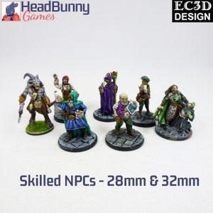 Professionelle NPC Miniaturen - UNBEMALT - 28mm oder 32mm - Günstige Miniaturen D&D Malifaux Fantasy Rollenspiel