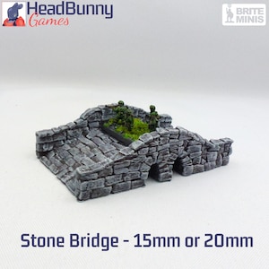 Stone Bridge UNPAINTED 15mm 20mm Tabletop Wargames Scatter Terrain Modern, Fantasy and historical terrain WW2