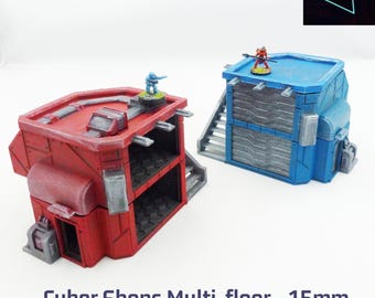 Cyber Shops - 15mm UNPAINTED tabletop terrain sci-fi fantasy