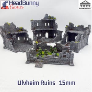 Ulvheim Ruined Village Terrain Set - 15mm UNPAINTED Tabletop Scenery
