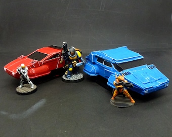 Pair Sci-Fi Hovercars - 28mm 32mm UNPAINTED sci-fi cyberpunk scatter terrain set