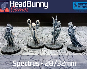 Spectre Ghost Miniatures: 28 mm 32 mm Omålad DnD Wraith Banshee Set
