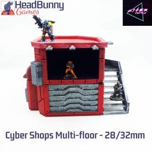 Cyber Shops - 28mm/32mm UNPAINTED tabletop terrain sci-fi fantasy