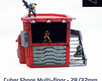 Cyber Shops - 28mm/32mm UNPAINTED tabletop terrain sci-fi fantasy