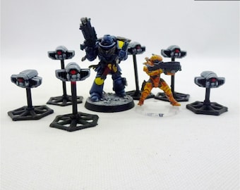 OMÅLADE Scout Grav Drönare x6 - 28 mm 32 mm Sci-Fi Miniatyrer
