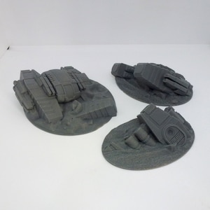 Conjunto de naves espaciais interceptoras destruídas SEM PINTURA - cenário de terreno de mesa de 28 mm ficção científica Infinity Stargrave Star Wars Legion