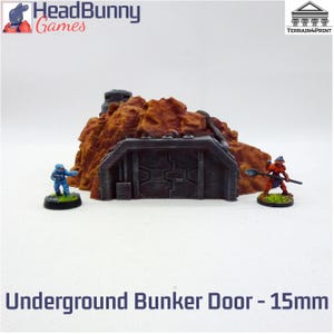Porta de bunker de instalação subterrânea de 15 mm - SEM PINTURA - cenário de dispersão de terreno pós-apocalíptico de mesa ficção científica moderna