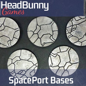 Round Space Port Scenic Wargames Miniature Bases 25mm 32mm 40mm 50mm 60mm 40k Bases Stargrave Bases