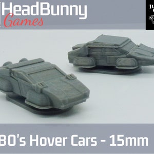 Par de Hovercars de ficção científica - conjunto de terreno de dispersão cyberpunk de ficção científica SEM PINTURA de 15 mm