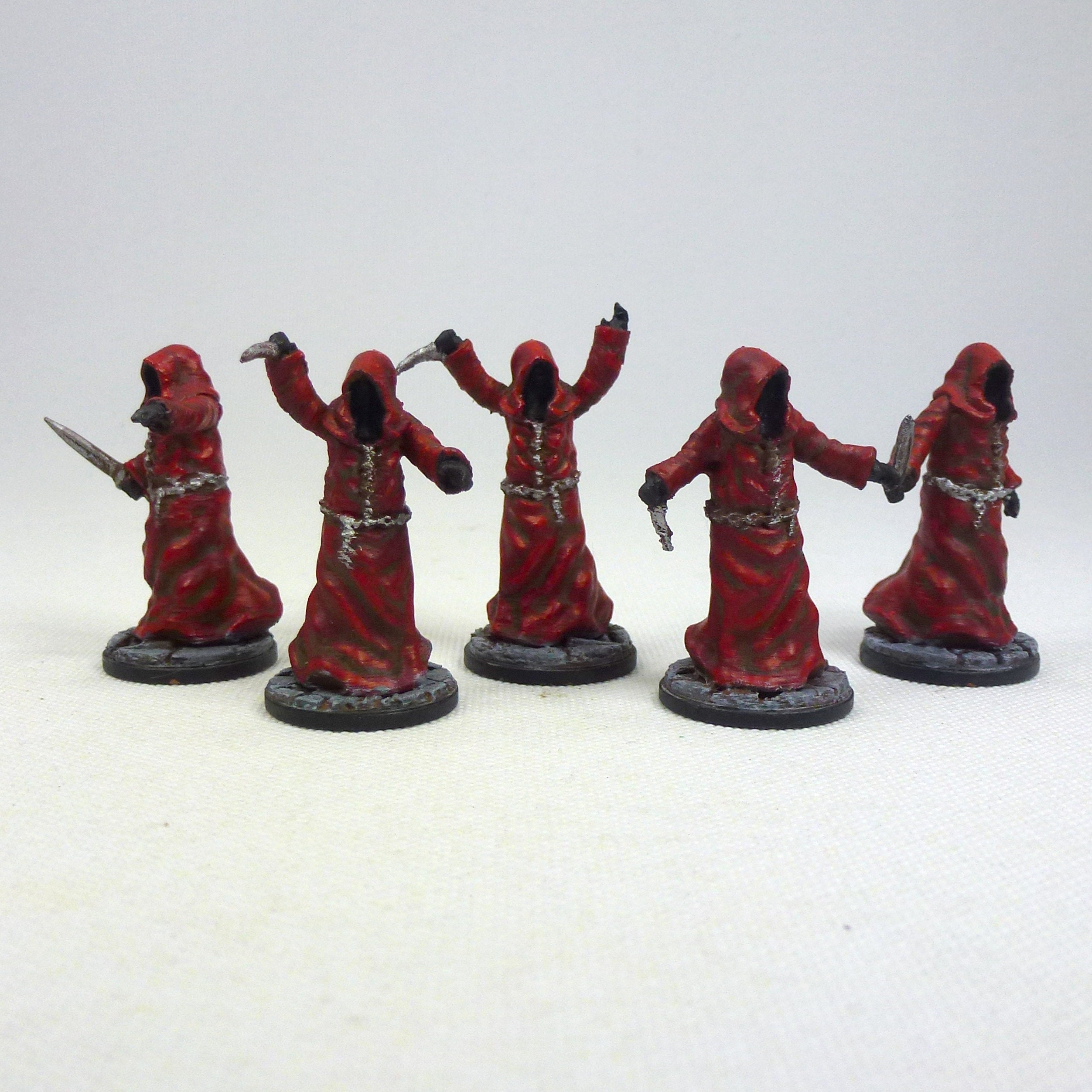 5x 28mm Cultist Miniatures / 32mm Cultists Miniatures UNPAINTED 