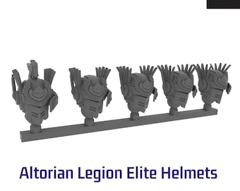 Altorian Legion Elite Helmköpfe (x5) - Resin Konversionsbits, Kitbash 28 mm Heroic Köpfe