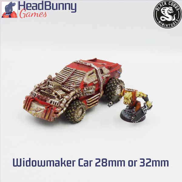 The Widowmaker Wasteland on Wheels car  - 28mm 32mm UNPAINTED cyberpunk, apocalypse scatter terrain