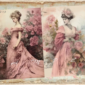 Decoupage Rice Paper, A4 73 Shabby Chic Vintage Victorian Women Decoupage Paper, Decorative Image, Decoupage Designs, Paper Crafts