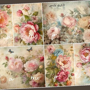 Decoupage Rice Paper, A4 925 Shabby Chic Vintage Flowers Decoupage Paper, Decorative Image, Decoupage Designs, Paper Crafts, DIY Crafting