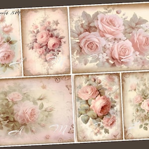 NEW! Decoupage Rice Paper, A4 519 Shabby Chic Vintage Victorian Roses Decoupage Paper, Decorative Image, Decoupage Designs, Paper Crafts