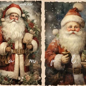 Decoupage Rice Paper, A4 131 Vintage Christmas Victorian Santa Decoupage Paper, Decorative Image, Decoupage Designs, Paper Crafts