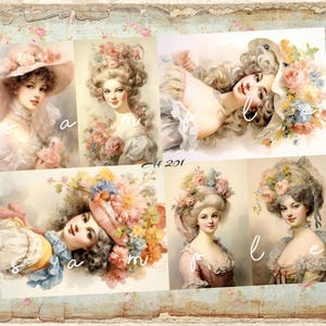 Decoupage Rice Paper, A4 201 Shabby Chic Vintage Rococo Style Women Roses Decoupage Paper, Decorative Image, Decoupage Designs, Paper Crafts