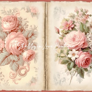 Decoupage Rice Paper, Shabby Chic Vintage Victorian Roses Decoupage Paper, Decorative Image, Decoupage Designs, Paper Crafts