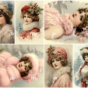 Decoupage Rice Paper, A4 311 Shabby Chic Vintage Christmas Victorian Women Decoupage Paper, Decorative Image, Decoupage Designs Paper Crafts