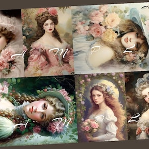 Decoupage Rice Paper A4 54 Shabby Chic Vintage Victorian Women Portrait Decoupage Paper, Decorative Image, Decoupage Designs, Paper Crafts
