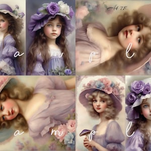 Decoupage Rice Paper, A4 78 Shabby Chic Vintage Flower Girls Decoupage Paper, Decorative Image, Decoupage Designs, Paper Crafts DIY Crafting