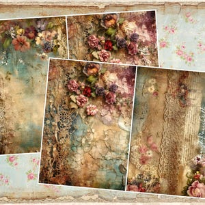 Decoupage Rice Paper, A4 Shabby Chic Vintage Victorian Roses Background Decoupage Paper, Decorative Image, Decoupage Designs, Paper Crafts