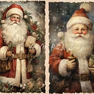 Decoupage Rice Paper, A4 Vintage Christmas Victorian Santa Decoupage Paper, Decorative Image, Decoupage Designs, Paper Crafts