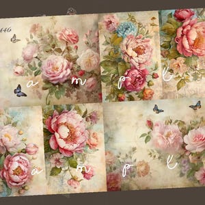 Decoupage Rice Paper, A4 446 Shabby Chic Vintage Victorian Roses Decoupage Paper, Decorative Image, Decoupage Designs, Paper Crafts