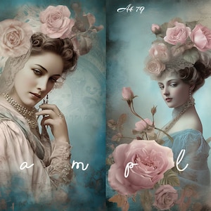 NEW! Decoupage Rice Paper, A4 79 Shabby Chic Vintage Victorian Women Decoupage Paper, Decorative Image, Decoupage Designs, Paper Crafts