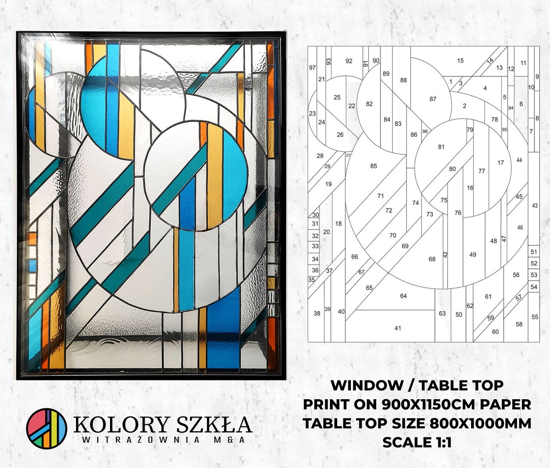 DIGITAL DOWNLOAD Pattern Rectangular Stained Glass Pattern Etsy