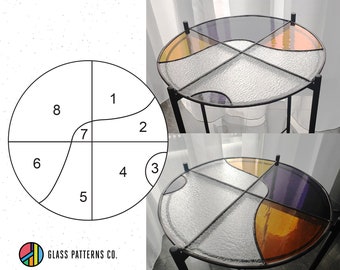 Round Pattern Stained Glass | Coffee Table Top | Instant download | Beginner  | Home Decor | PDF