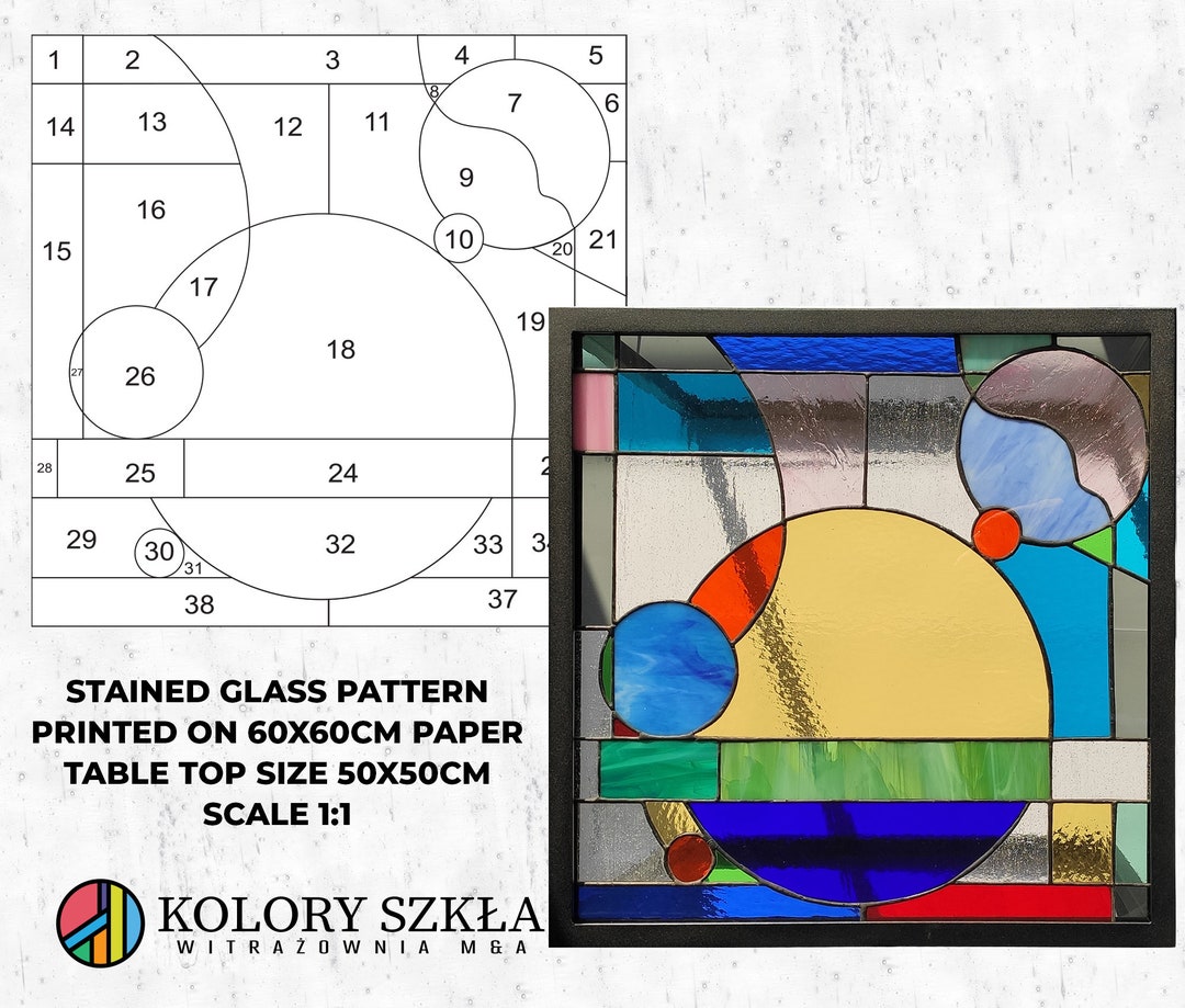 DIGITAL DOWNLOAD Pattern square Stained Glass Pattern - Etsy