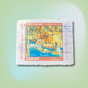 Lebanon Sticker | Lebanon Jeita Grotto Sticker | Lebanon Stamp Stickers | Islam Sticker | Arabic Stickers | Country Stickers | Lebanon Gifts