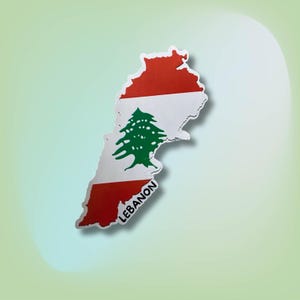 Lebanon Map Sticker | Lebanese Map Decal | Lebanese Flag Sticker | Arabic Stickers | Beirut Stickers | Lebanese Gifts