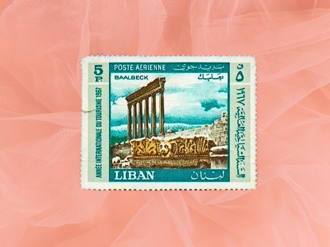 Baalbeck Roman Ruins Stamp Sticker: Lebanon Travel Souvenir - Etsy
