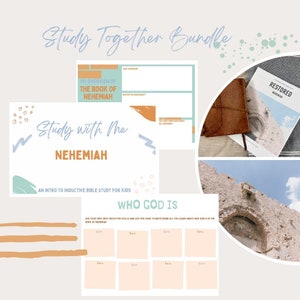 Mommy and Me Bible Lesson Bundle: Nehemiah/ Inductive Bible Study Guide/ Children's Bible Study/ Homeschool Bible Curriculum