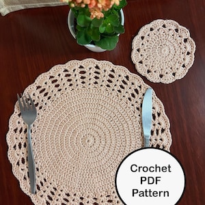 Classy Crochet Placemat & Coaster Pdf Pattern
