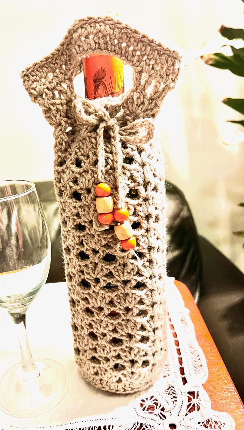 Wine Bottle Gift Tote Bag, Crochet PDF Pattern - Etsy