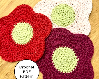 Virkade underlägg till Flower Power, PDF-mönster