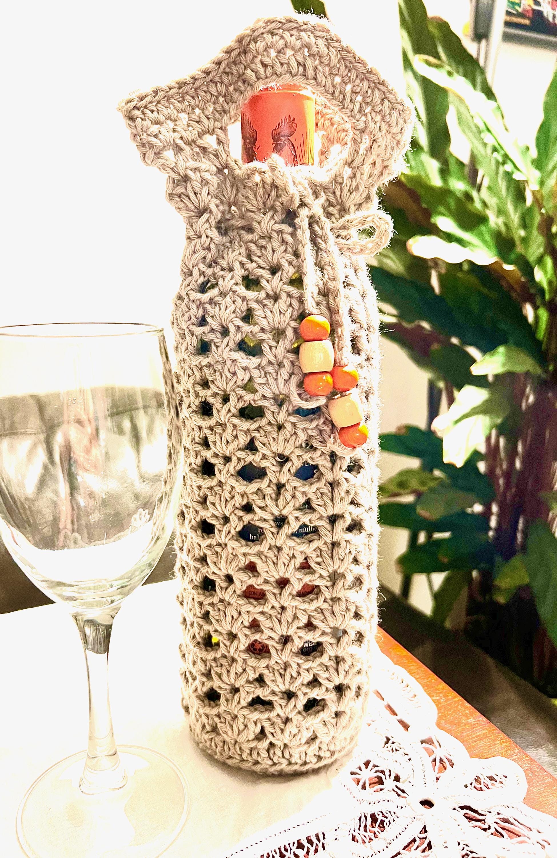 Wine Bottle Gift Tote Bag, Crochet PDF Pattern - Etsy