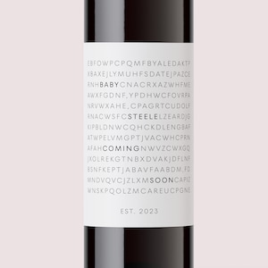 Pregnancy announcement wine labels - Unique personalized baby wine labels gift - baby announcement to husband- Baby reveal sticker - B01