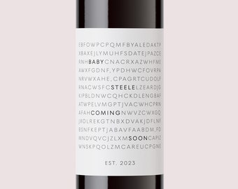 Etiquettes de vin faire-part de grossesse - Cadeau personnalisé unique d'étiquettes de vin pour bébé - Faire-part de bébé à son mari - Sticker révélateur de bébé