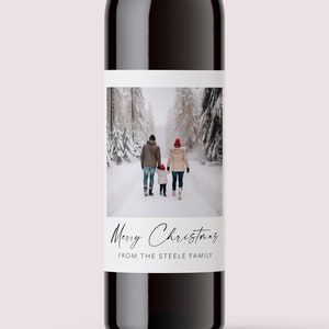 Étiquette de vin de Noël - Etiquettes de vin personnalisées pour carte de Noël - Cadeau de Noël pour des amis - Décoration de dîner de Noël - Cadeau de Noël