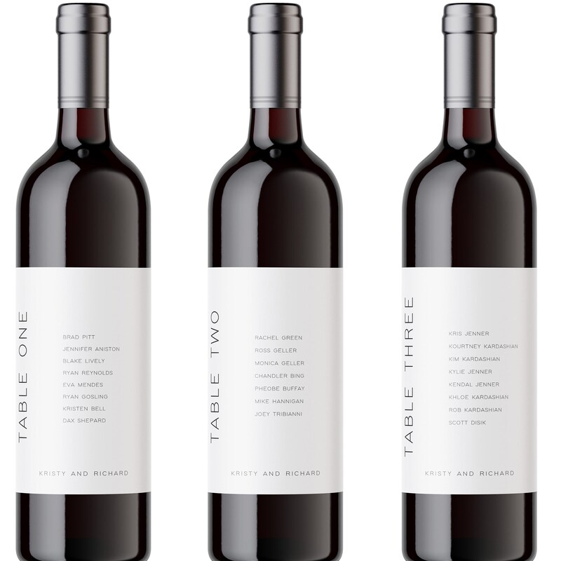 Wine Bottle Seating Chart Etsy