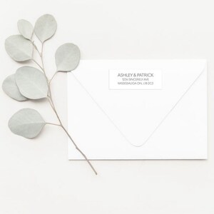 Etiquettes de publipostage personnalisées, étiquettes d'adresse de retour personnalisées, étiquettes d'enveloppe minimalistes, étiquettes de faire-part de mariage