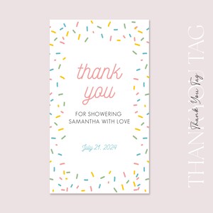 Baby Sprinkle Thank You Tags, Editable Custom Baby Shower Templates ...