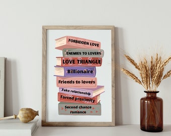 Romance trope books digital design