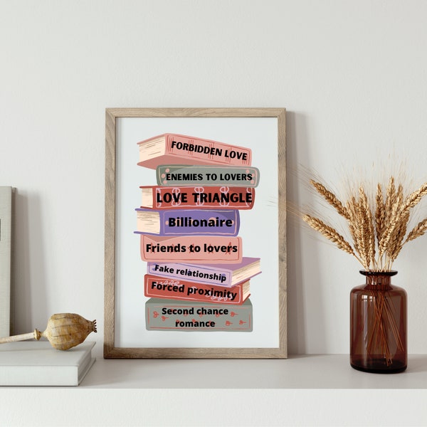 Romance trope books digital design