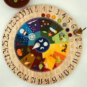 Annual cyclical calendar, handmade, Waldorf calendar, cyclicity, cyclical upbringing, Montessori calendar, natural materials